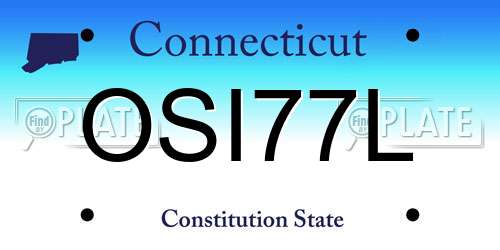 OSI77L Connecticut License Plate
