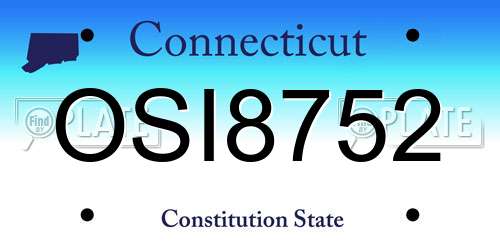 OSI8752 Connecticut License Plate