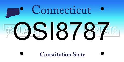 OSI8787 Connecticut License Plate
