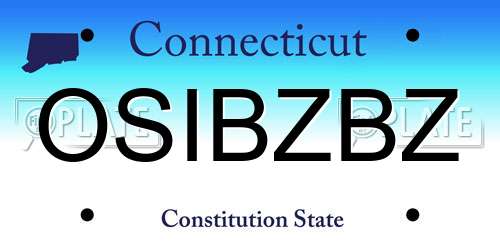 OSIBZBZ Connecticut License Plate