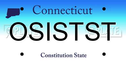OSISTST Connecticut License Plate