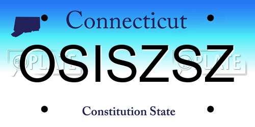 OSISZSZ Connecticut License Plate