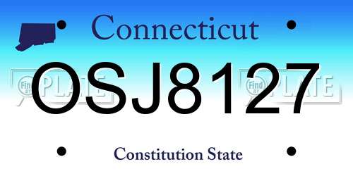 OSJ8127 Connecticut License Plate