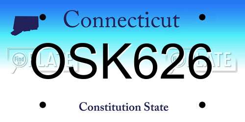 OSK626 Connecticut License Plate