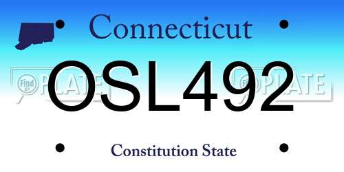 OSL492 Connecticut License Plate