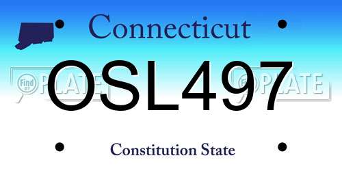 OSL497 Connecticut License Plate