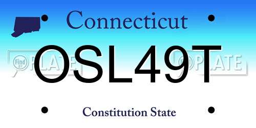 OSL49T Connecticut License Plate