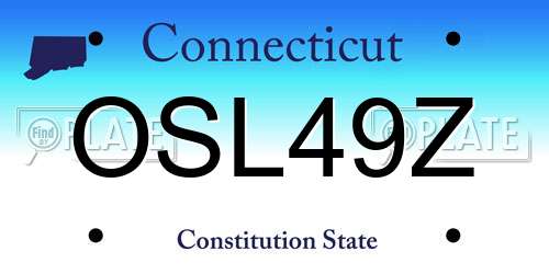 OSL49Z Connecticut License Plate