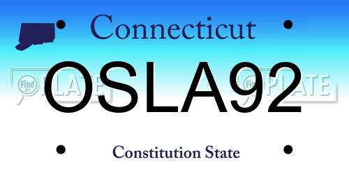 OSLA92 Connecticut License Plate