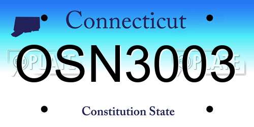 OSN3003 Connecticut License Plate