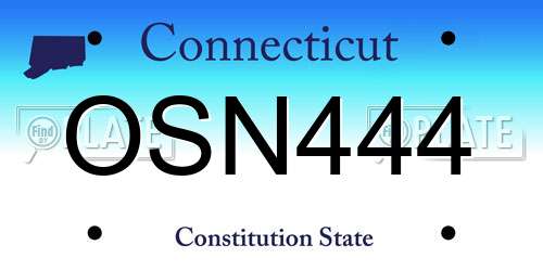 OSN444 Connecticut License Plate