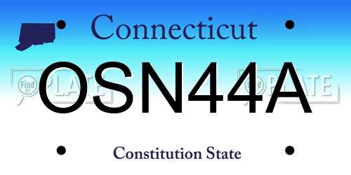 OSN44A Connecticut License Plate