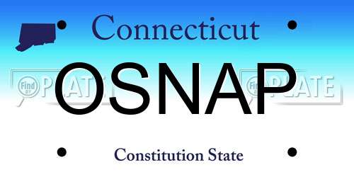 OSNAP Connecticut License Plate