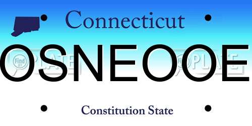 OSNEOOE Connecticut License Plate