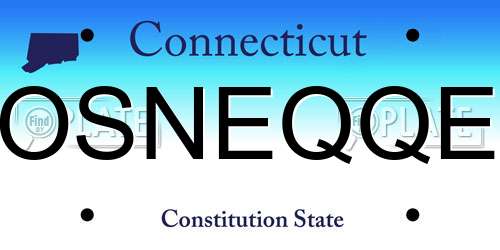 OSNEQQE Connecticut License Plate