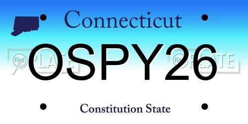 OSPY26 Connecticut License Plate