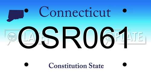OSR061 Connecticut License Plate
