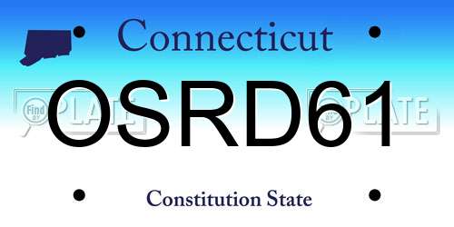 OSRD61 Connecticut License Plate