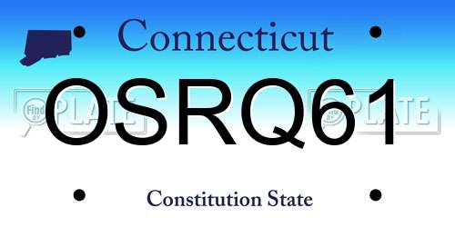 OSRQ61 Connecticut License Plate