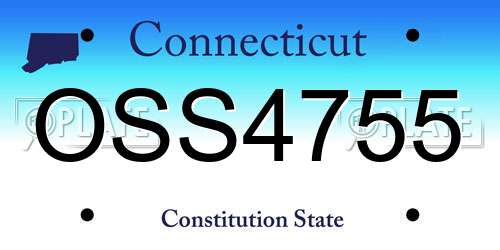 OSS4755 Connecticut License Plate