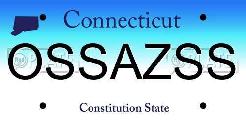 OSSAZSS Connecticut License Plate