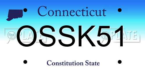 OSSK51 Connecticut License Plate