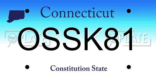 OSSK81 Connecticut License Plate