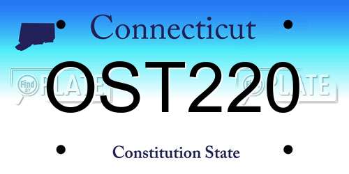 OST220 Connecticut License Plate