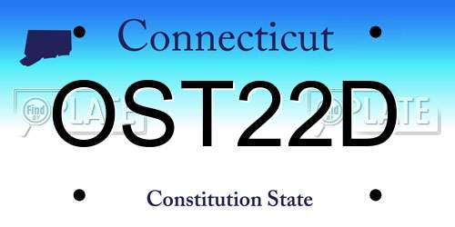 OST22D Connecticut License Plate