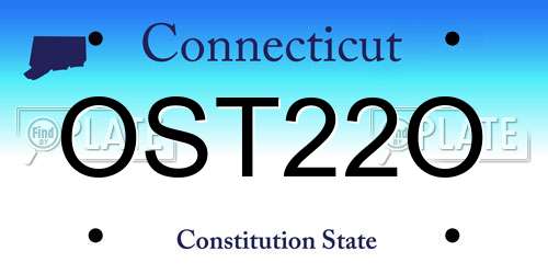 OST22O Connecticut License Plate
