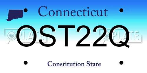 OST22Q Connecticut License Plate