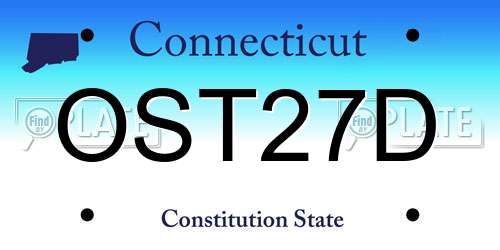 OST27D Connecticut License Plate