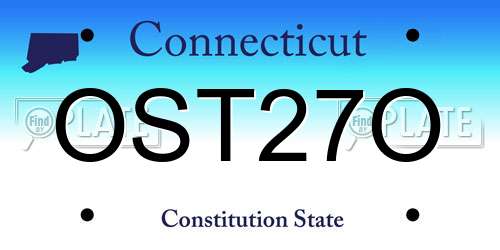 OST27O Connecticut License Plate