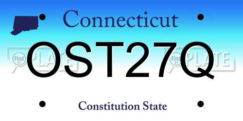 OST27Q Connecticut License Plate