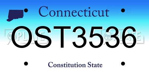OST3536 Connecticut License Plate
