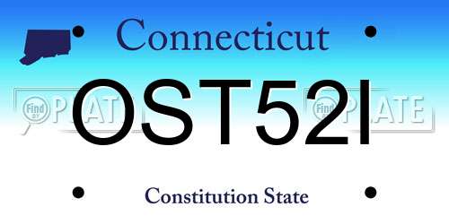 OST52I Connecticut License Plate