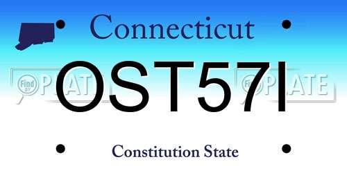 OST57I Connecticut License Plate