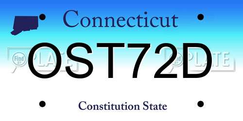 OST72D Connecticut License Plate