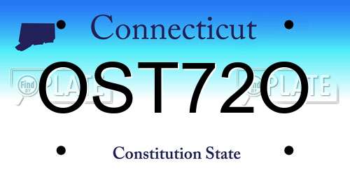 OST72O Connecticut License Plate
