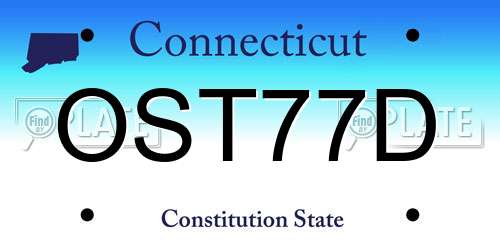 OST77D Connecticut License Plate