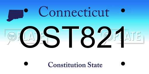 OST821 Connecticut License Plate