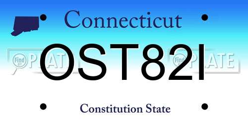 OST82I Connecticut License Plate
