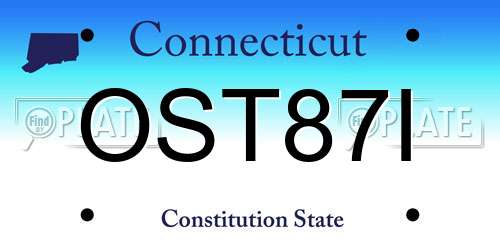 OST87I Connecticut License Plate