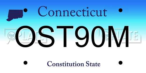 OST90M Connecticut License Plate