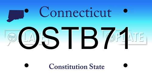 OSTB71 Connecticut License Plate
