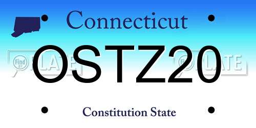 OSTZ20 Connecticut License Plate