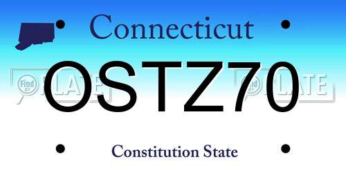 OSTZ70 Connecticut License Plate