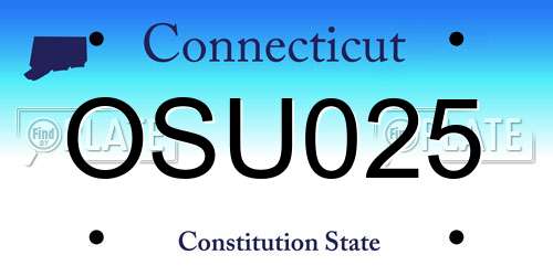 OSU025 Connecticut License Plate
