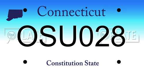 OSU028 Connecticut License Plate