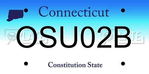OSU02B Connecticut License Plate